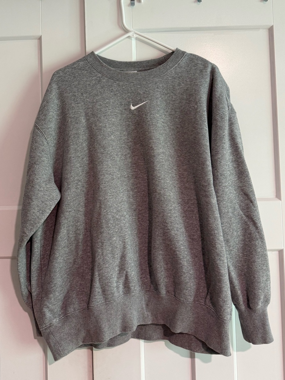 Nike Grey Crewneck Sweatshirt with White Swoosh